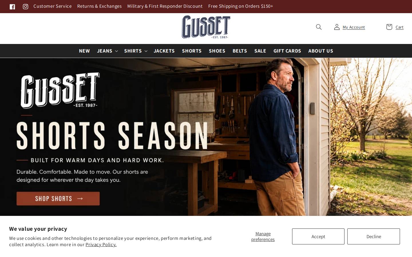 Diamond Gusset homepage screenshot