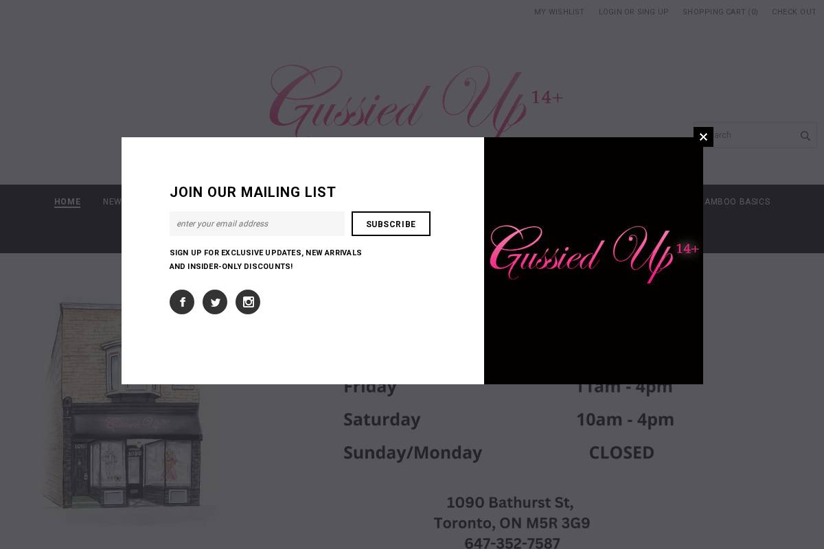 gussiedup.ca homepage screenshot