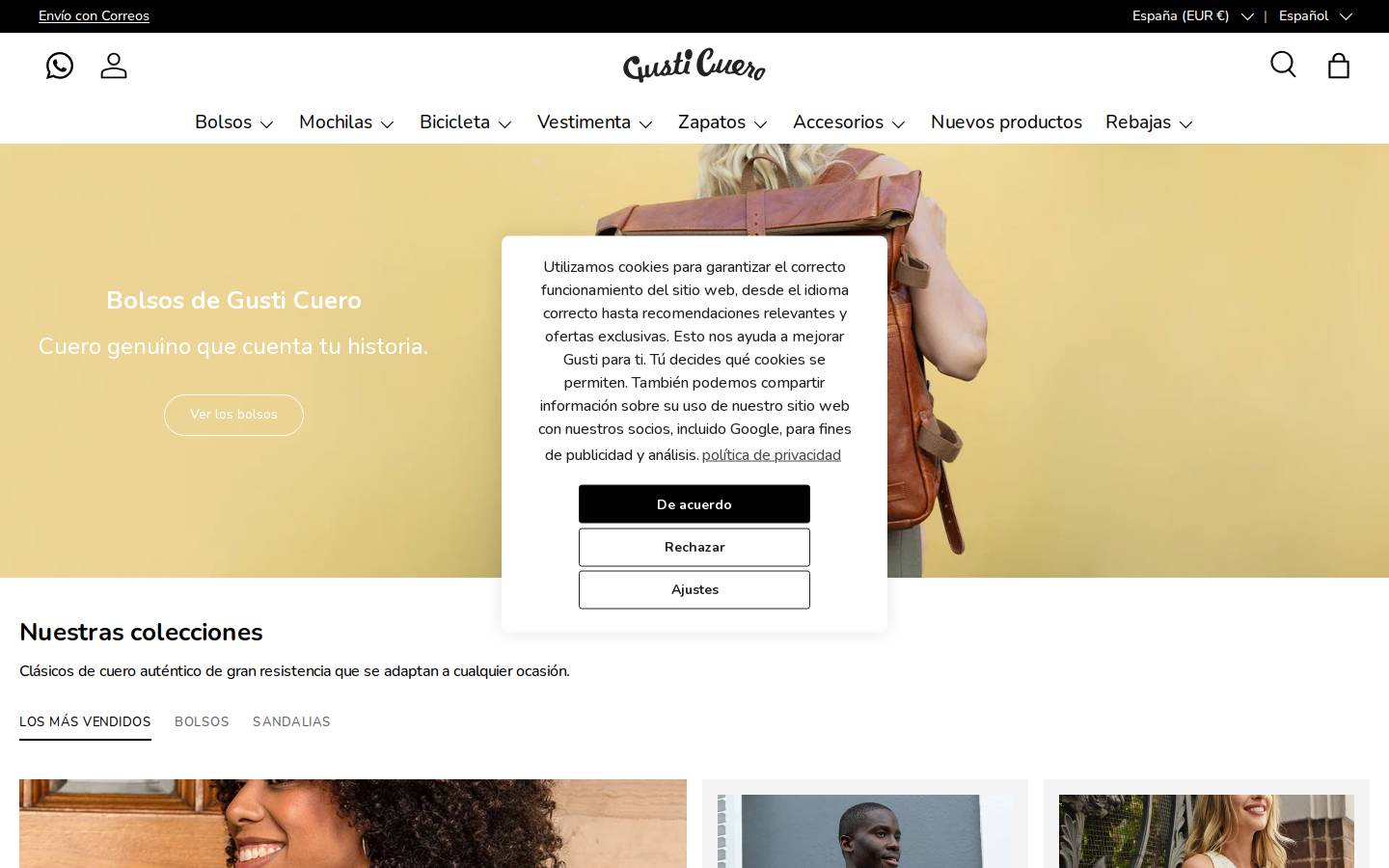 Gusti Cuero homepage screenshot