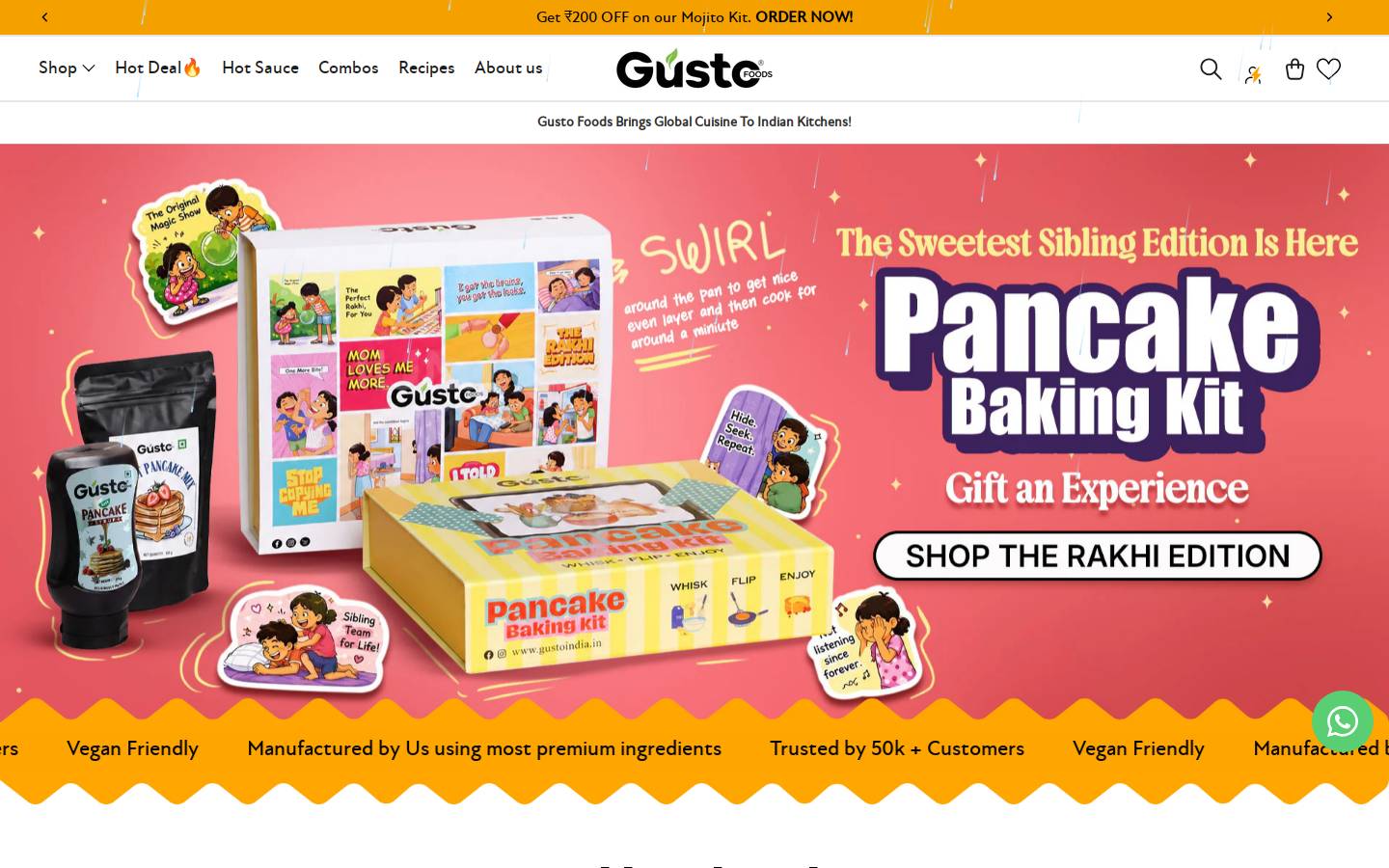 gustoindia.in homepage screenshot