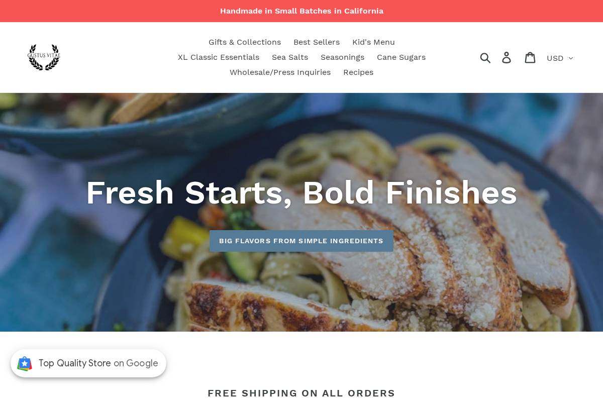 gustusvitae.com homepage screenshot