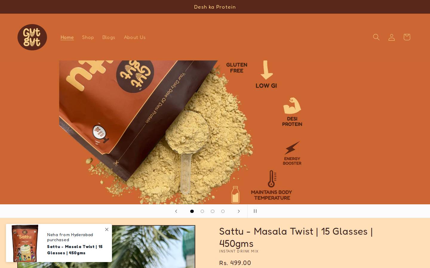 gutgut.in homepage screenshot
