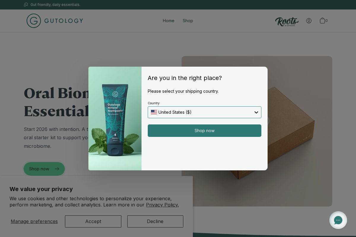 Gutology homepage screenshot