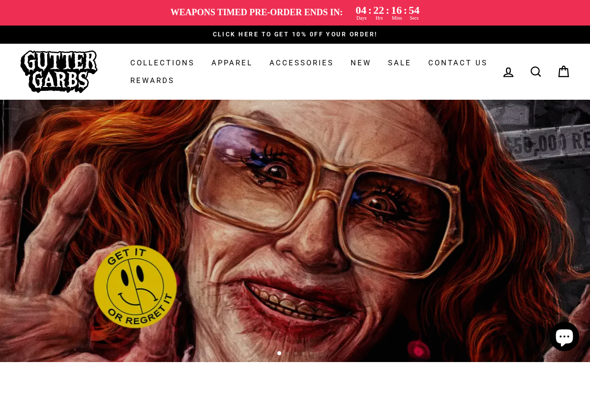 Guttergarbs homepage screenshot