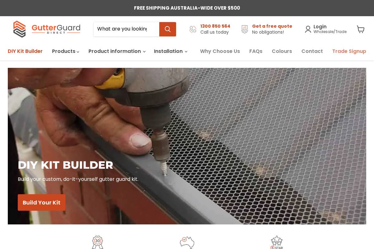 gutterguarddirect.com.au homepage screenshot