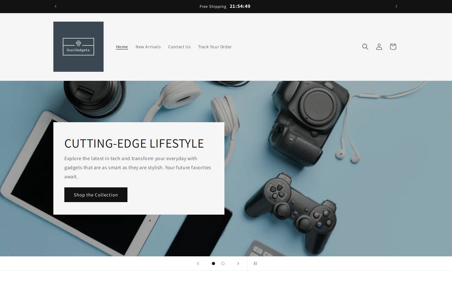 guzigadgets.com homepage screenshot