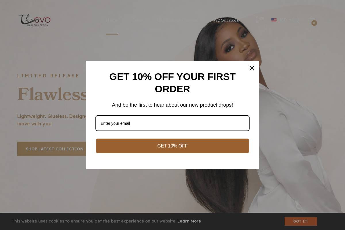 gvohaircollection77.com homepage screenshot