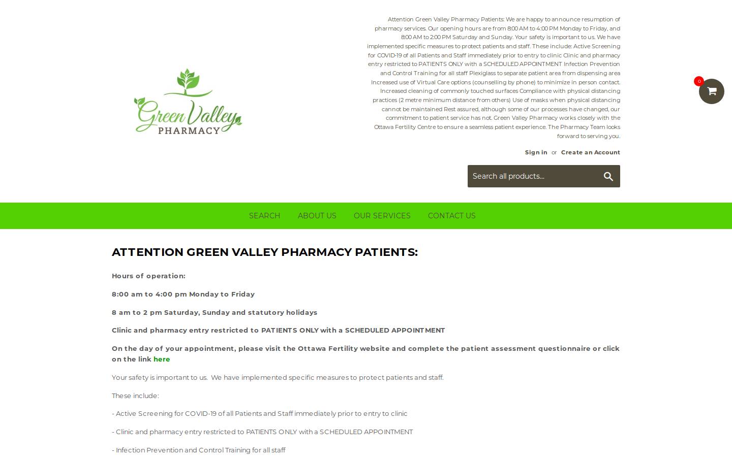 gvpharmacy.com homepage screenshot