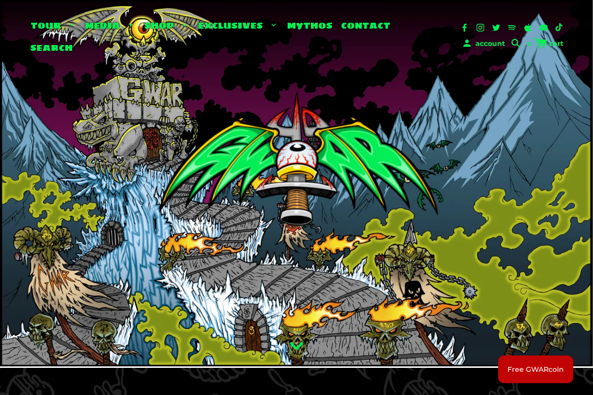 GWAR homepage screenshot