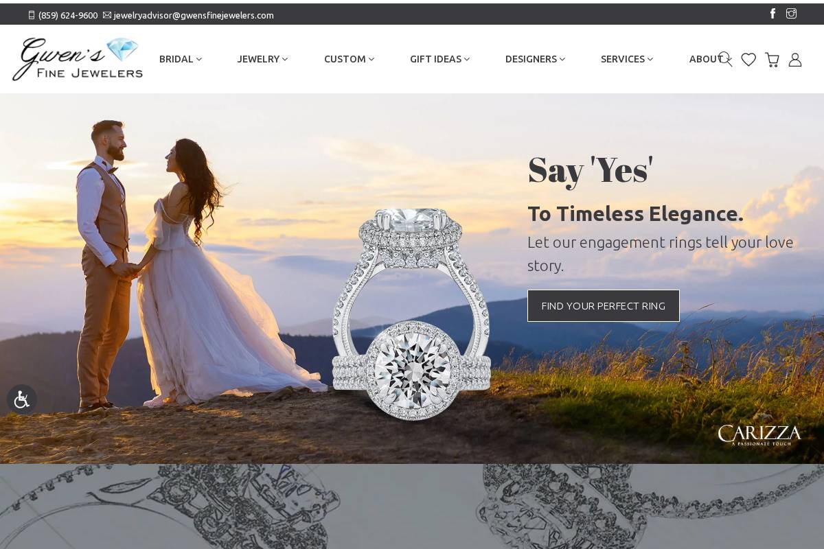 gwensfinejewelers.com homepage screenshot