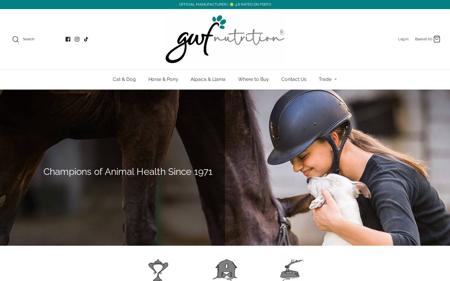 GWF Nutrition homepage screenshot