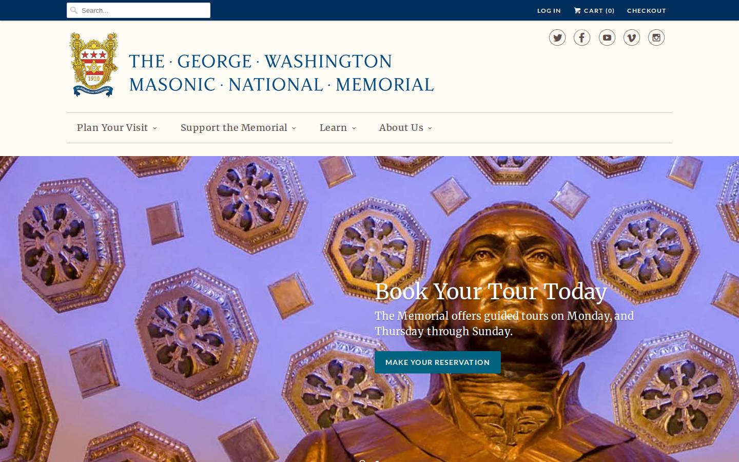 gwmemorial.org homepage screenshot