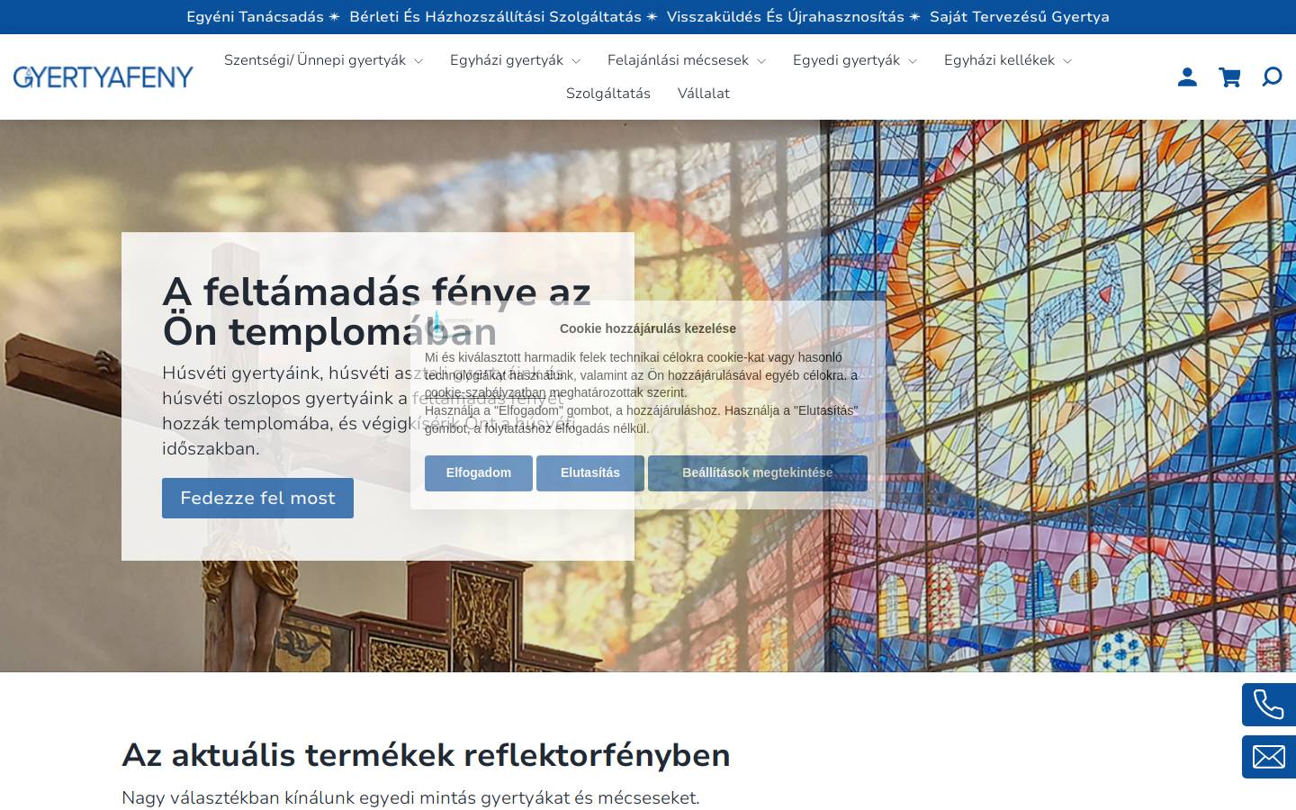 gyertyafeny.hu homepage screenshot