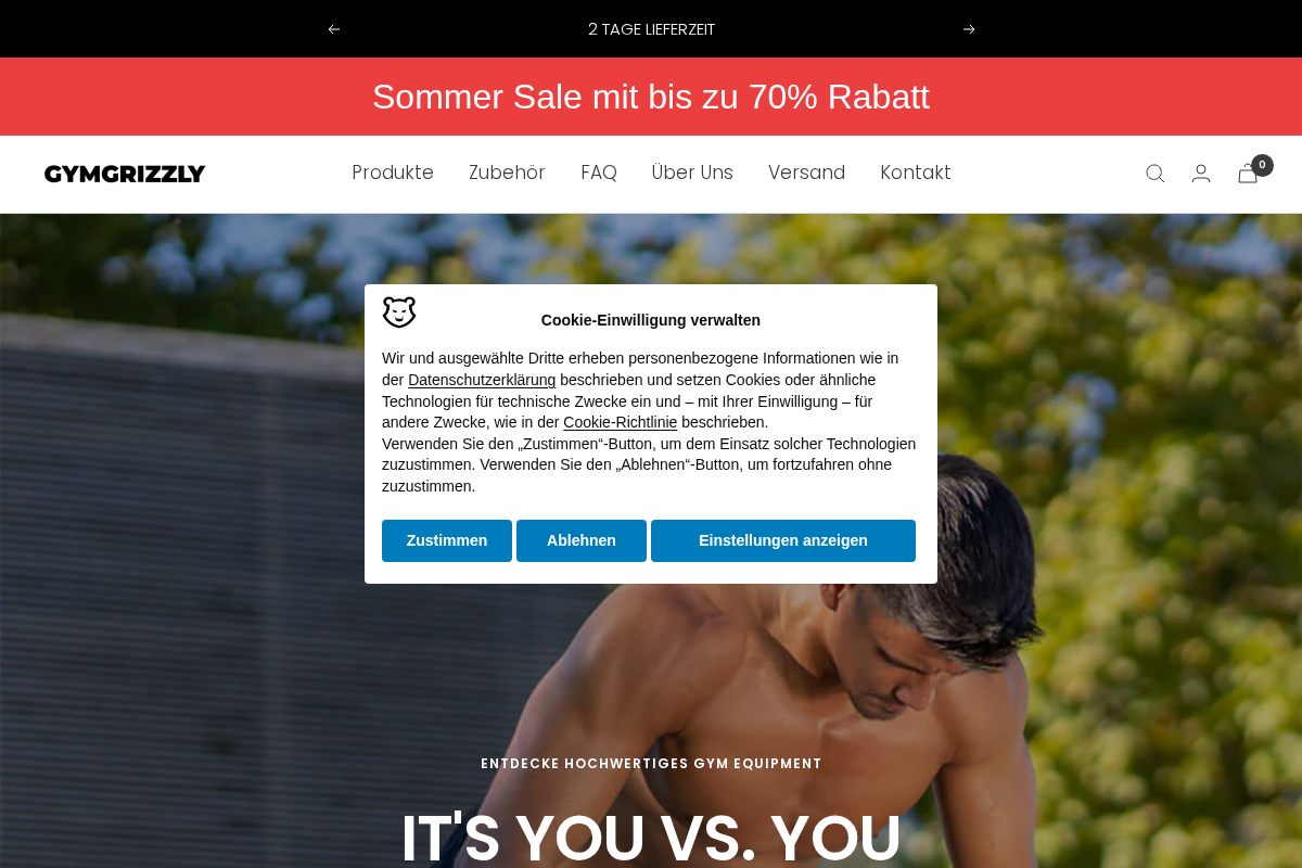 GYMGRIZZLY homepage screenshot