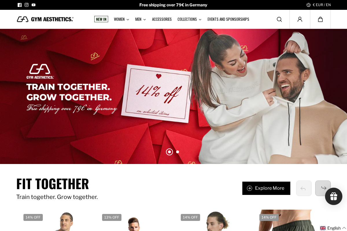 Gym Aesthetics homepage screenshot