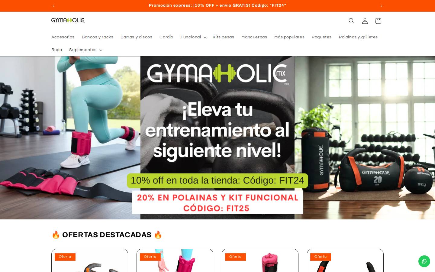 gymaholicmx.com homepage screenshot