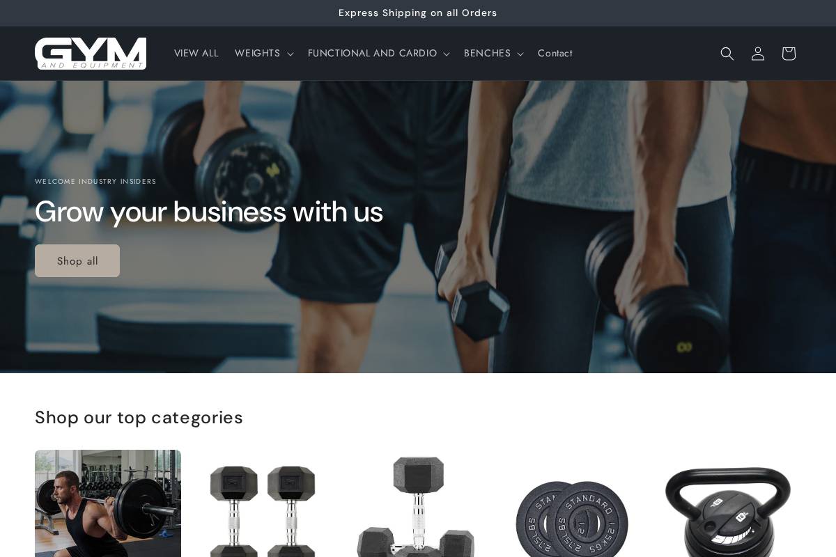 gymandequipment.co.uk homepage screenshot