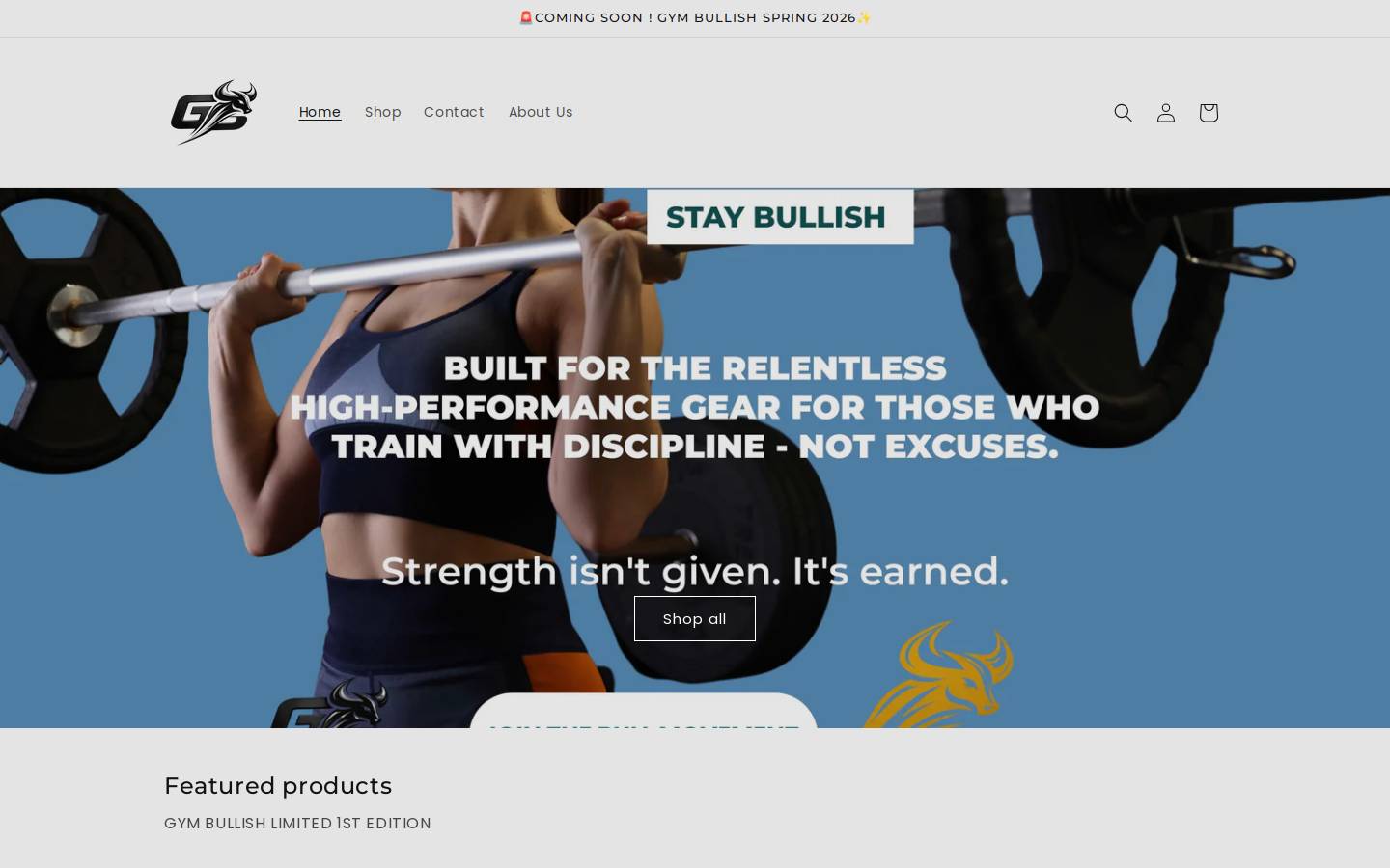 gymbullish.com homepage screenshot