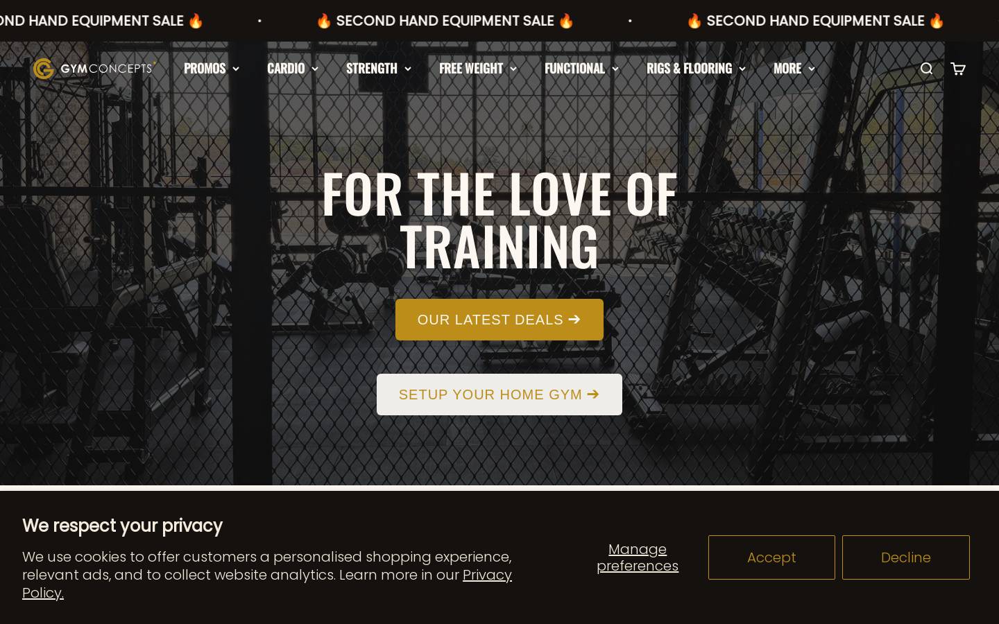 gymconcepts.com homepage screenshot