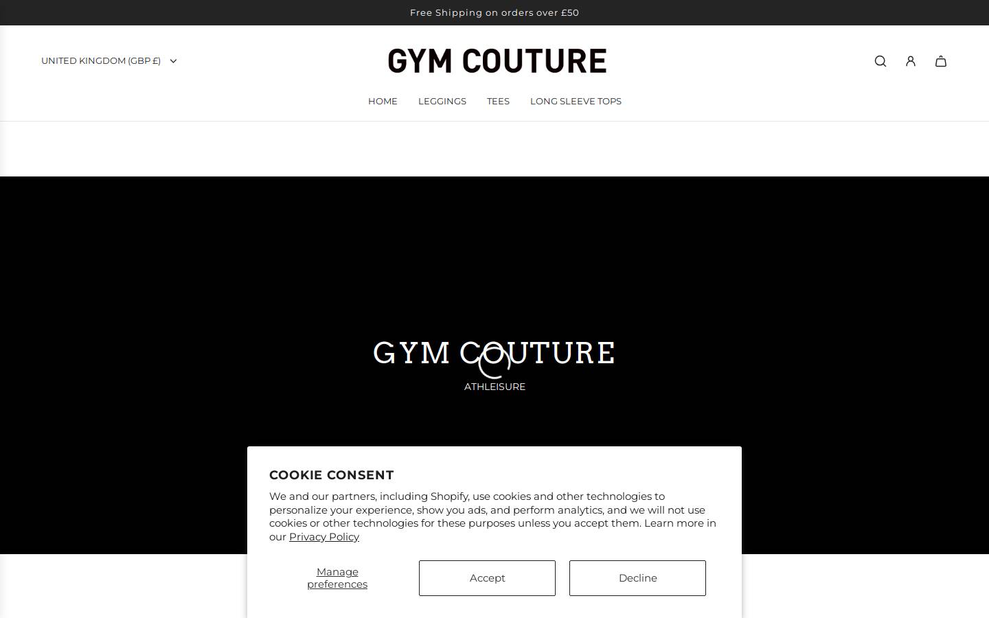 gymcouture.co.uk homepage screenshot