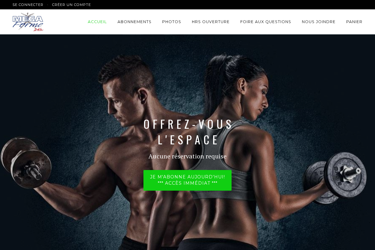 Mega Forme homepage screenshot