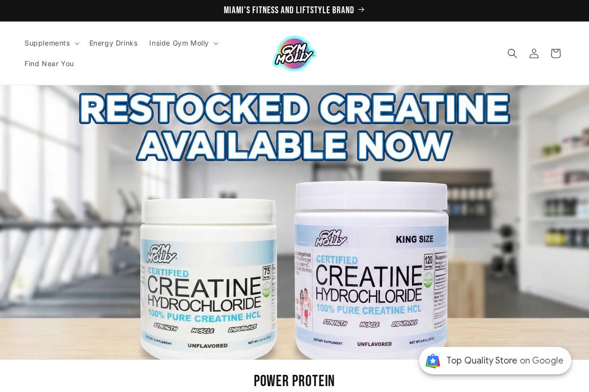 gymmolly.com homepage screenshot