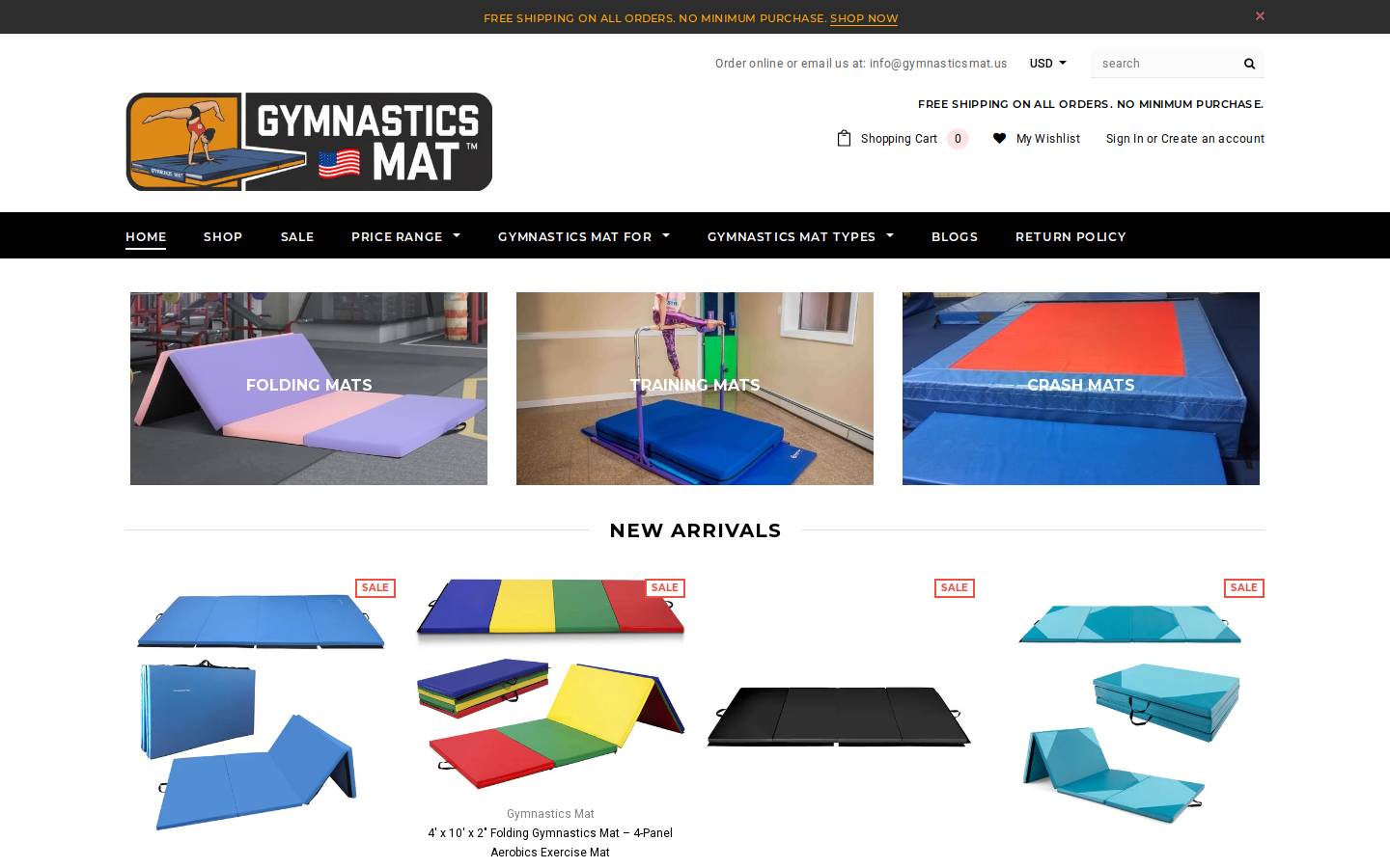 gymnasticsmat.us homepage screenshot