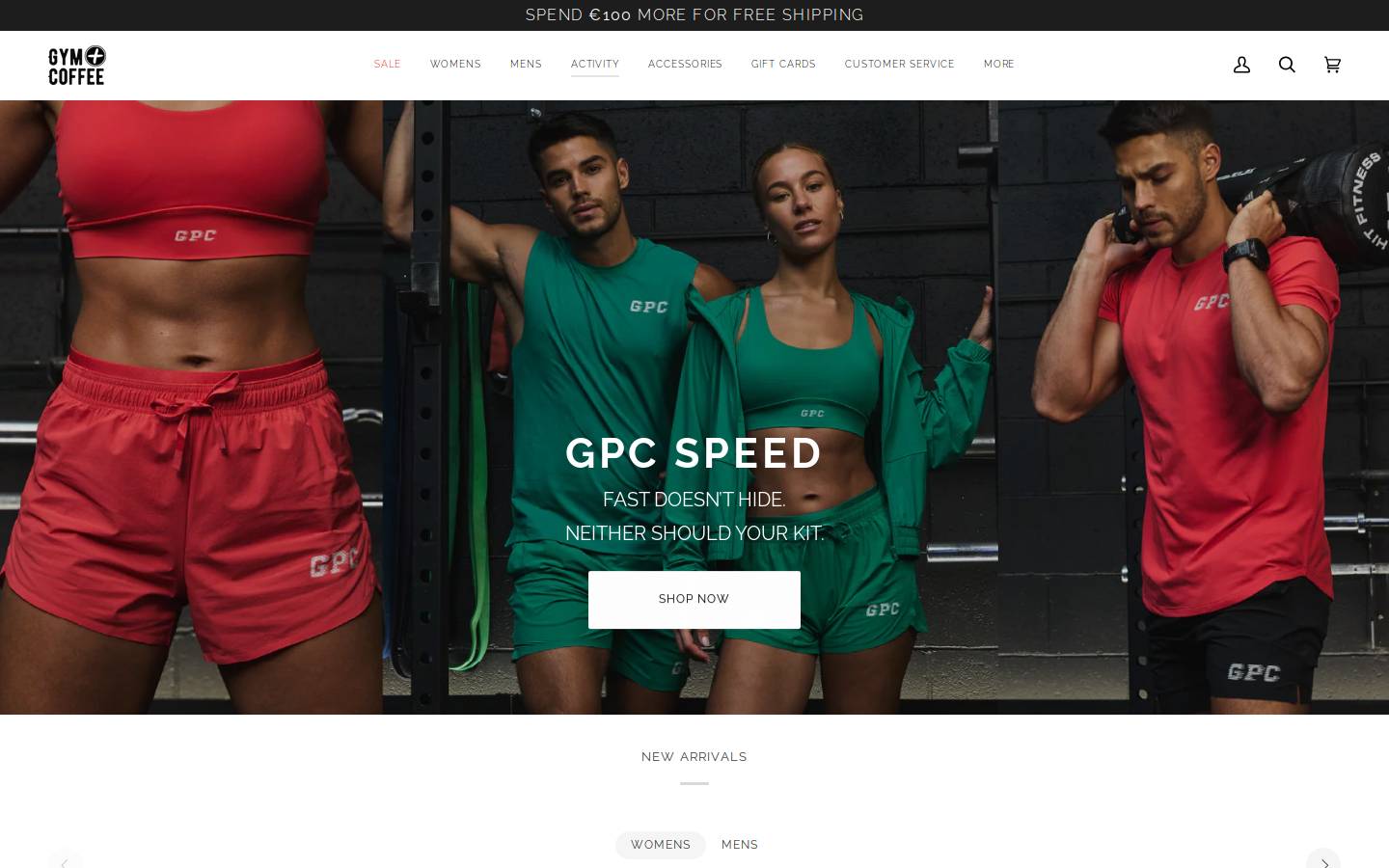 Gym+Coffee homepage screenshot