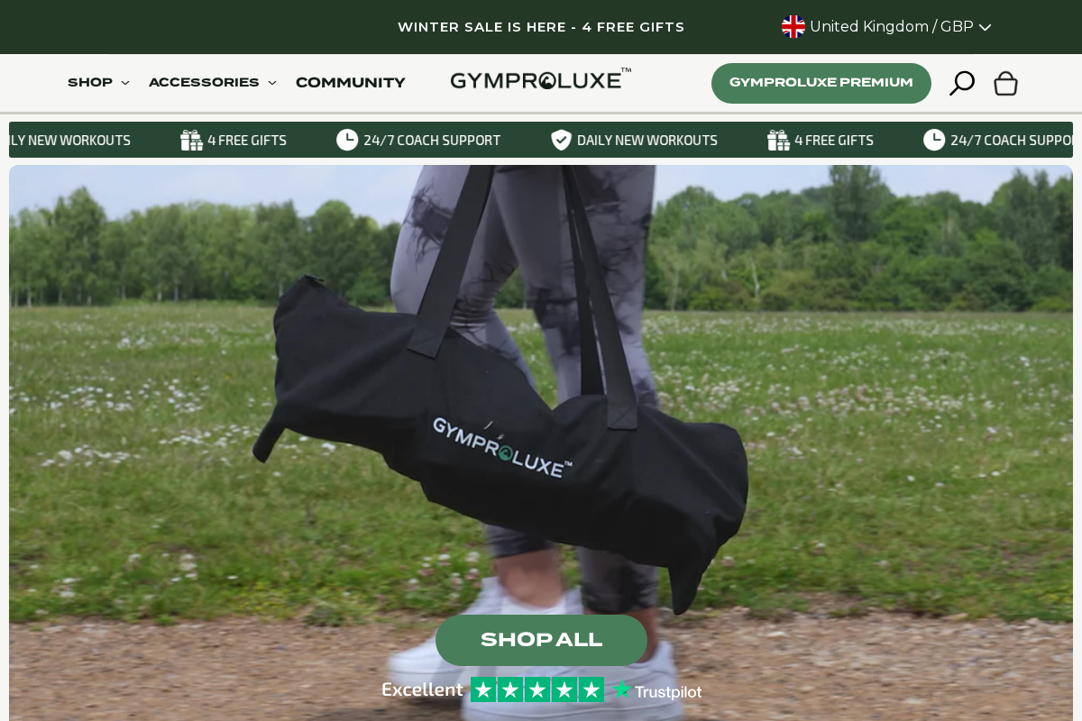 Gymproluxestore homepage screenshot