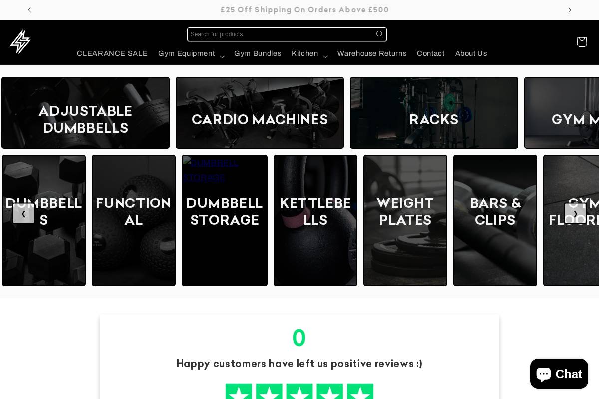 gymsets.co.uk homepage screenshot