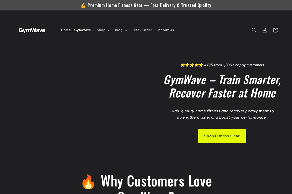 GymWave homepage screenshot