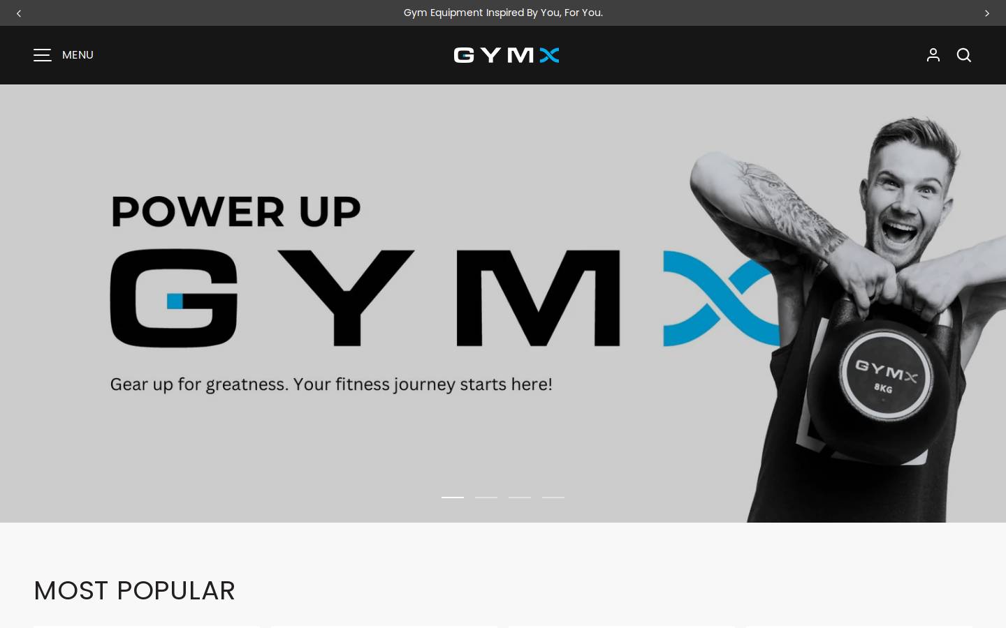 gymxequipment.com homepage screenshot