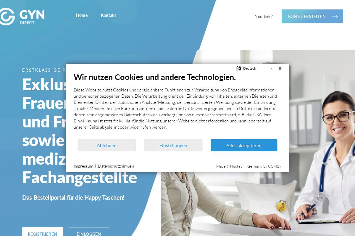 gyn-direct.de homepage screenshot