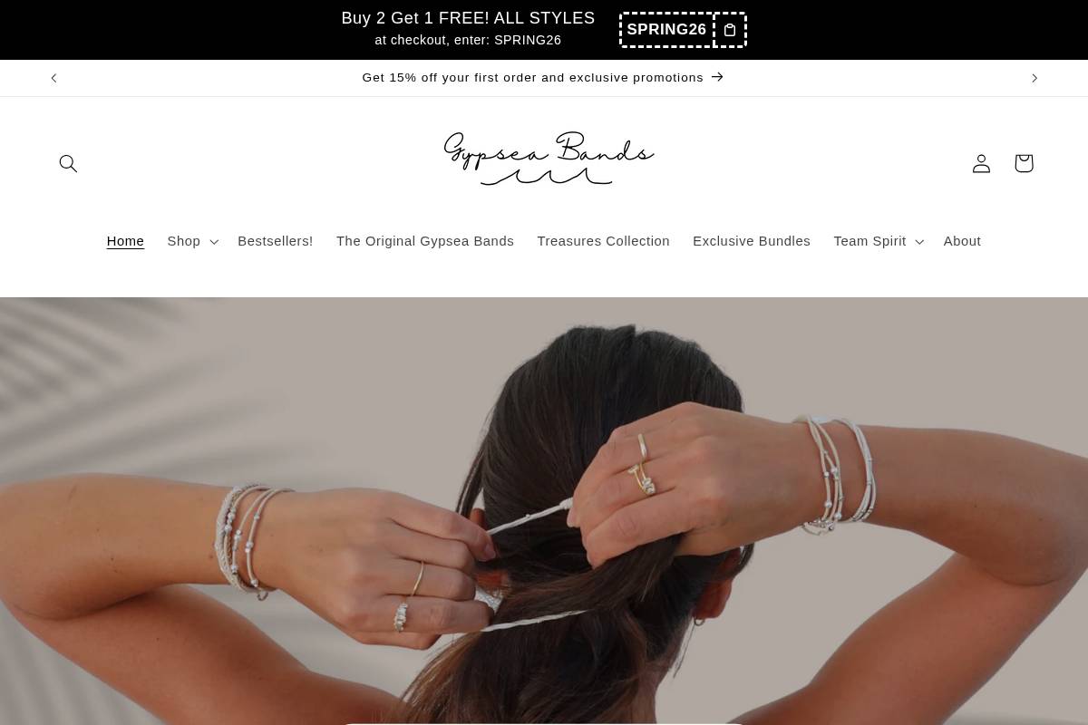 gypseabands.com homepage screenshot