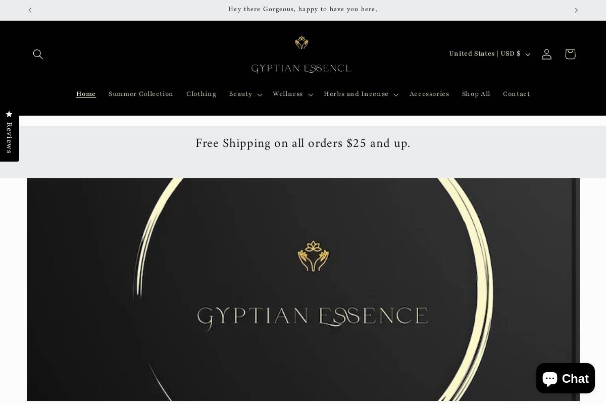 gyptianessence.com homepage screenshot