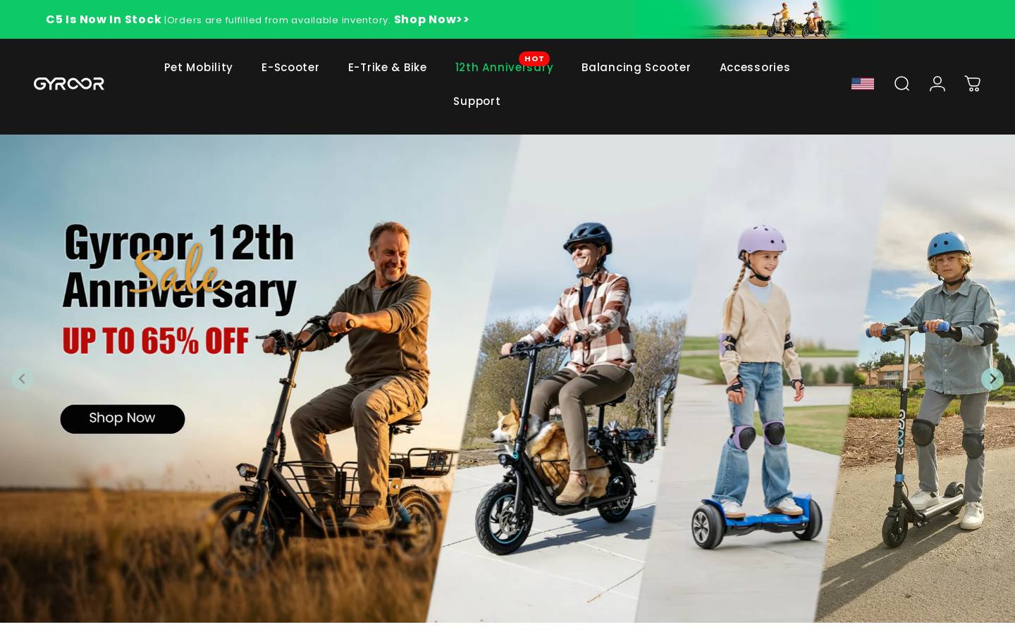 Gyroorboard homepage screenshot
