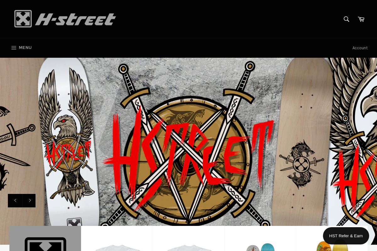 H-Street Skateboards homepage screenshot