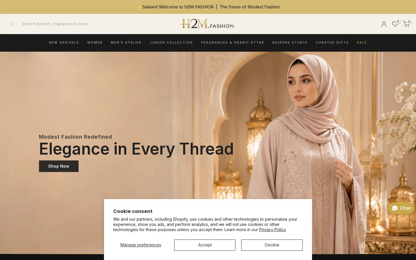 h2mfashion.com homepage screenshot