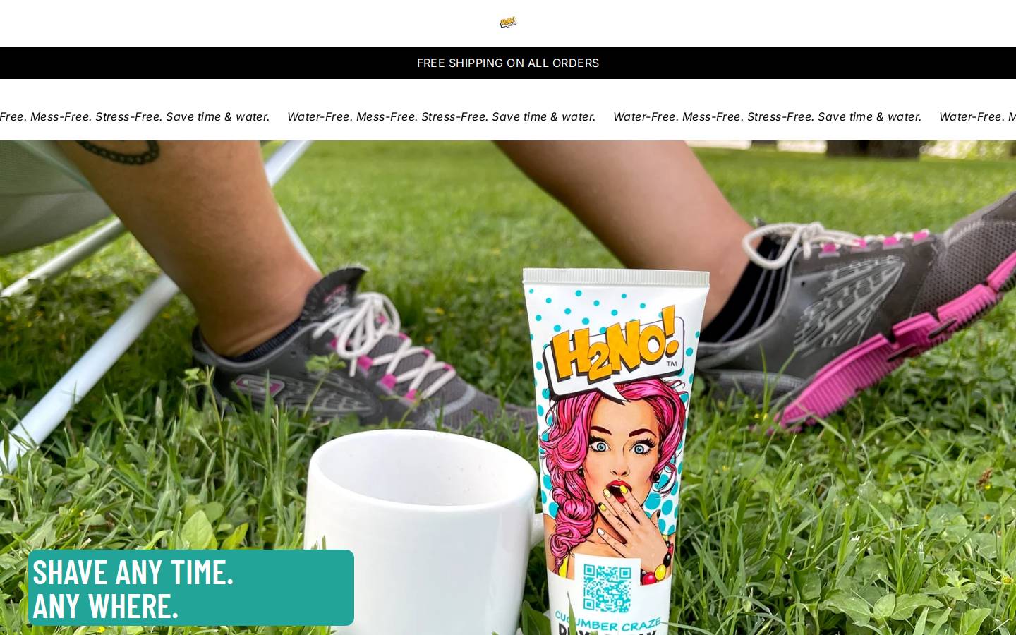h2noshave.com homepage screenshot
