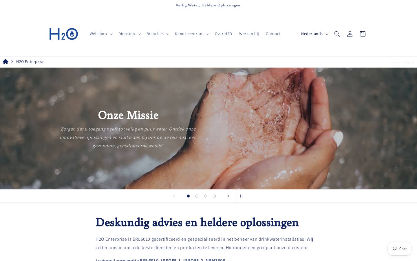 h2o-enterprise.nl homepage screenshot