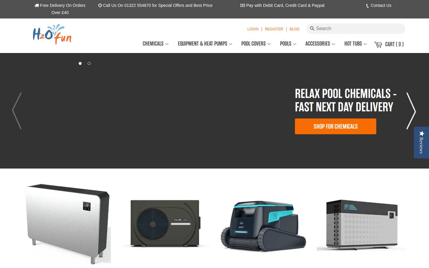 H2oFun homepage screenshot