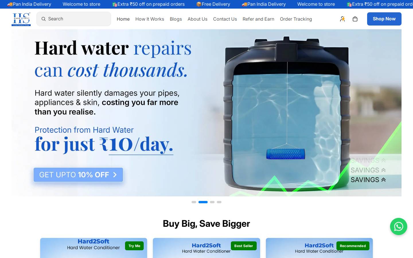 h2s.co.in homepage screenshot