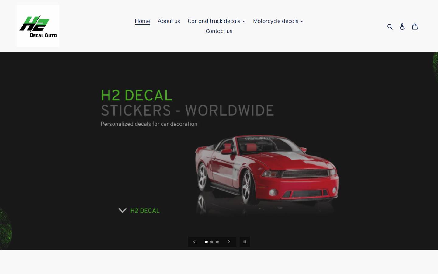 h2sticker.com homepage screenshot