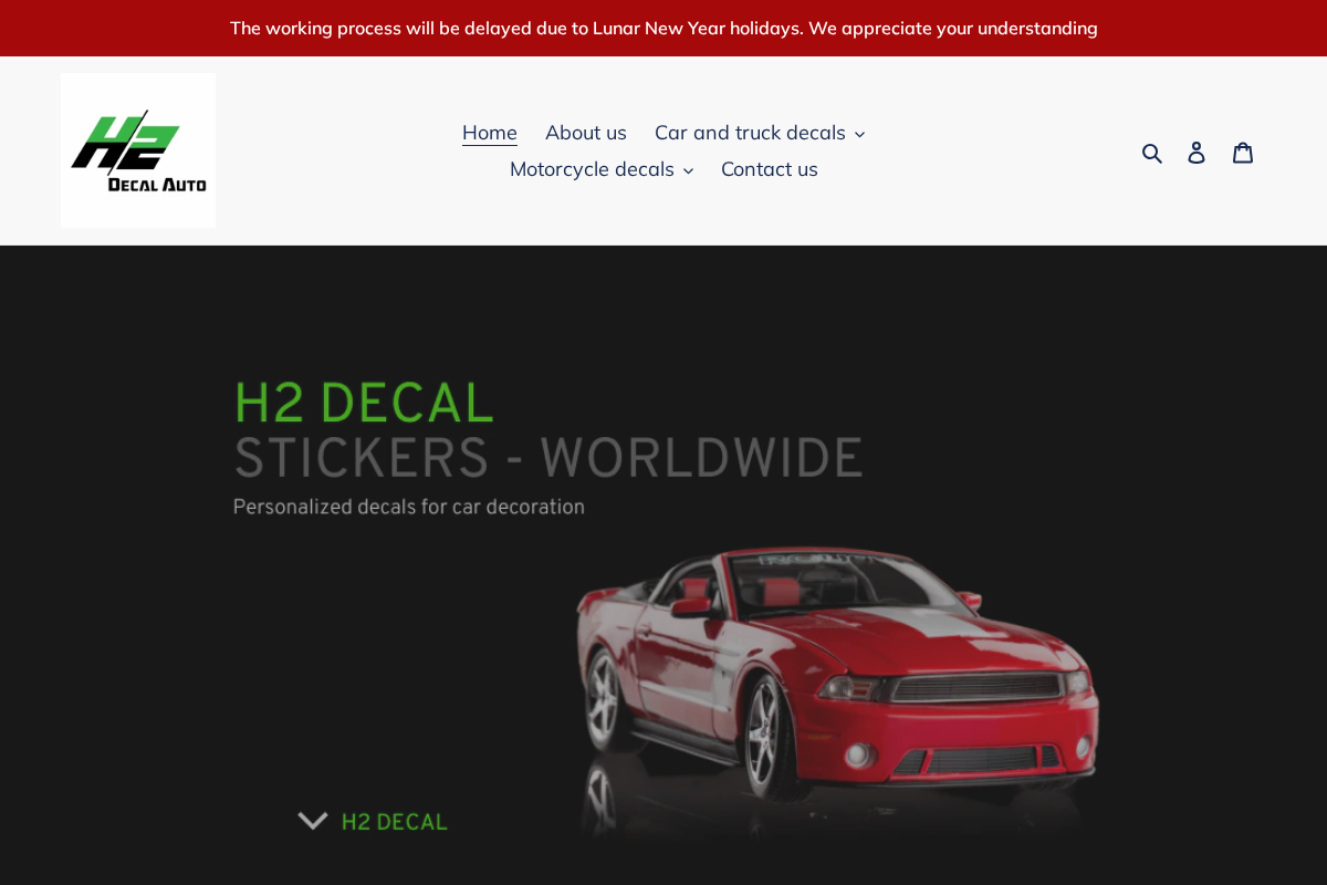 H2 Stickers - Worldwide homepage screenshot