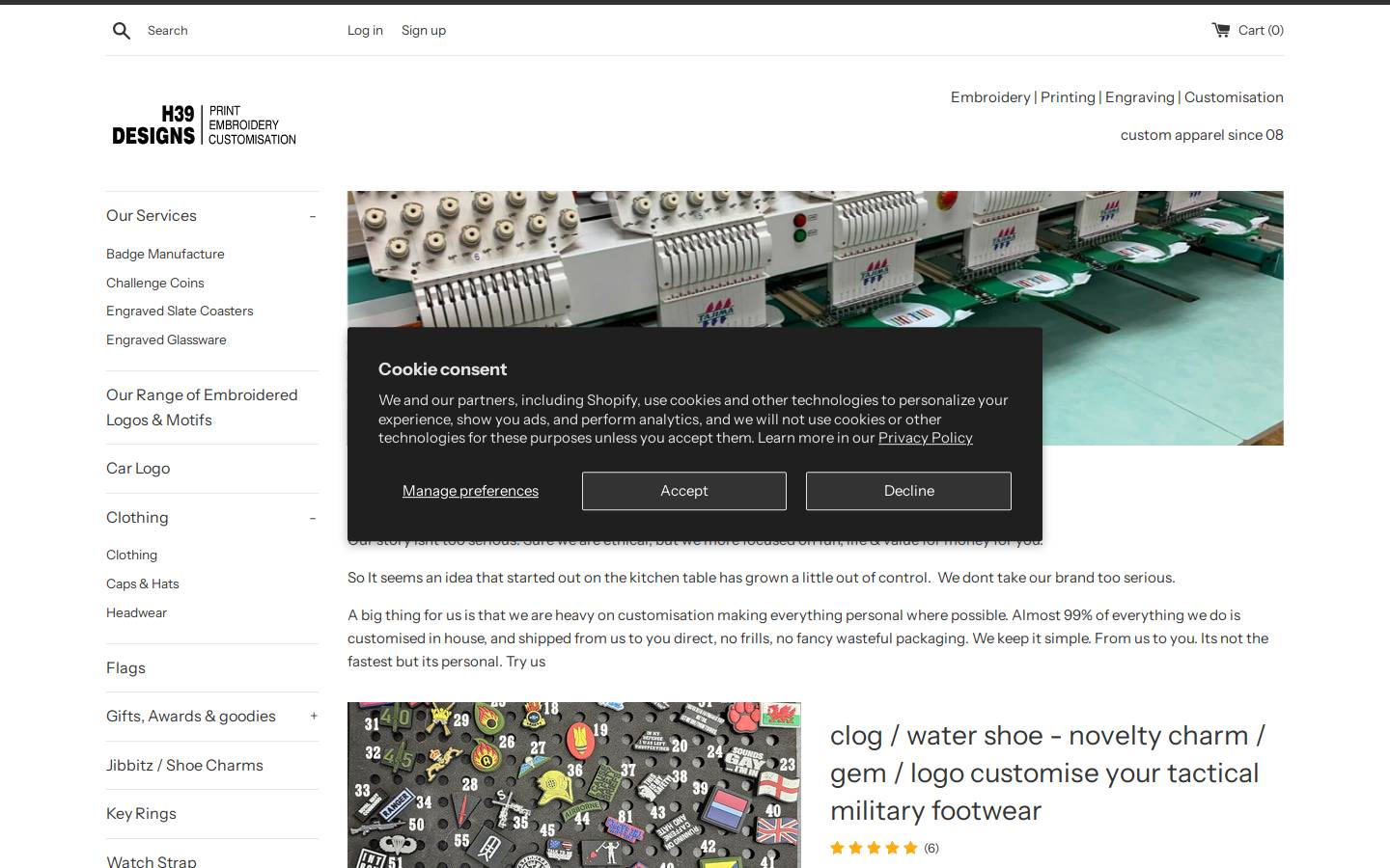 h39designs.com homepage screenshot