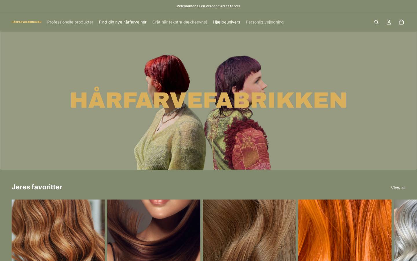 Hårfarvefabrikken.dk homepage screenshot