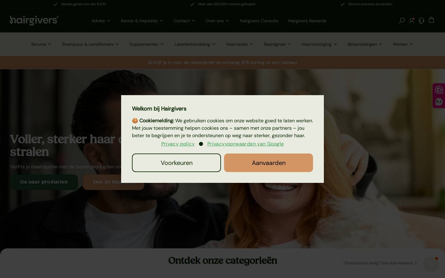 Hairgivers homepage screenshot