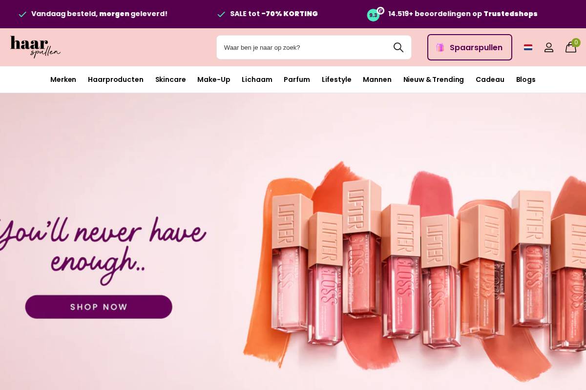 Haarspullen.nl homepage screenshot