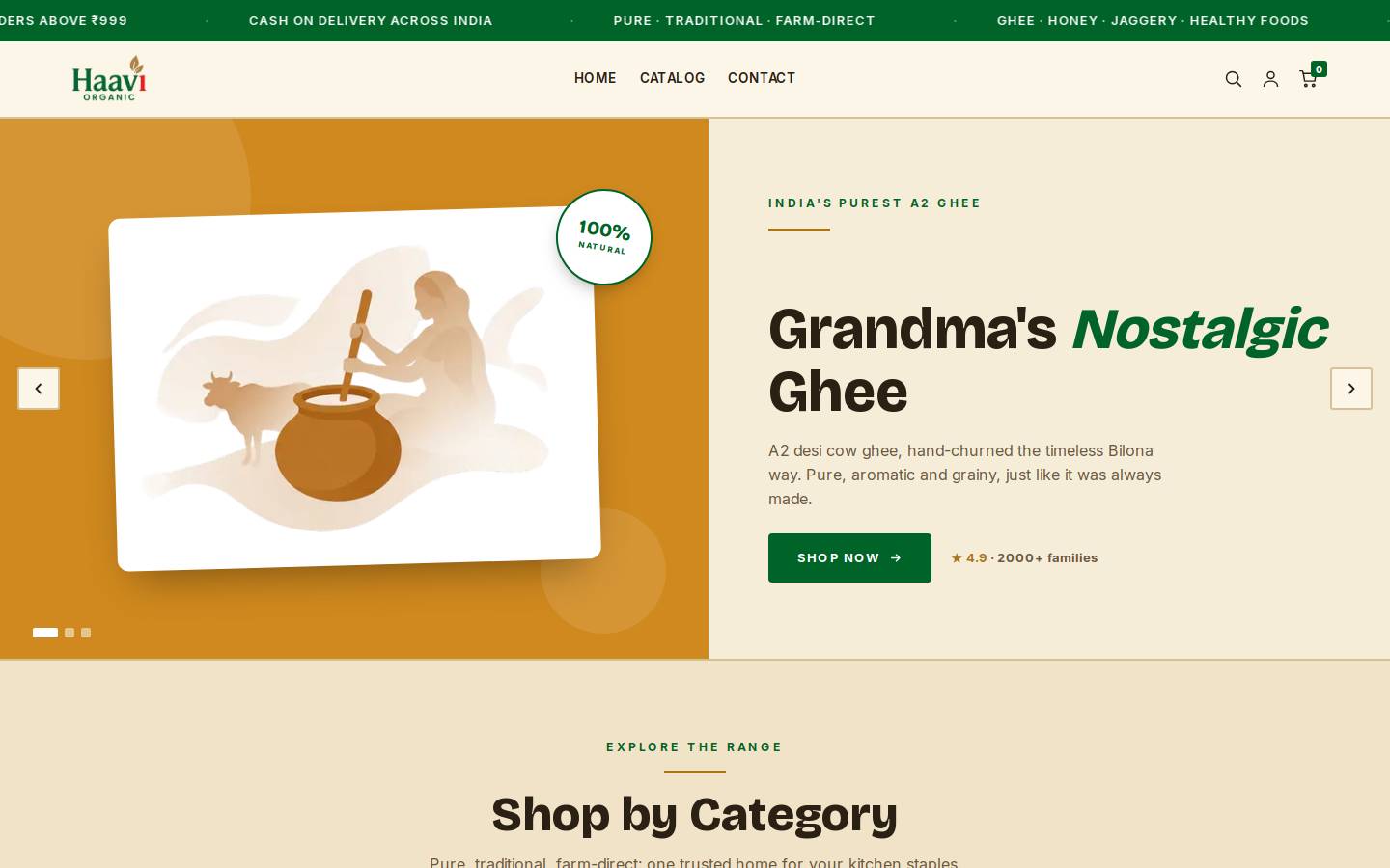 haaviorganic.com homepage screenshot