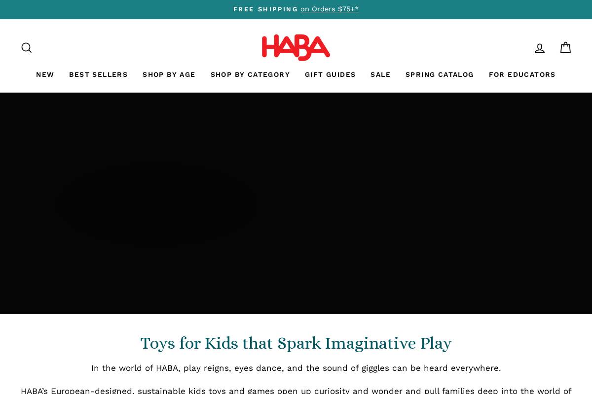 HABA USA homepage screenshot